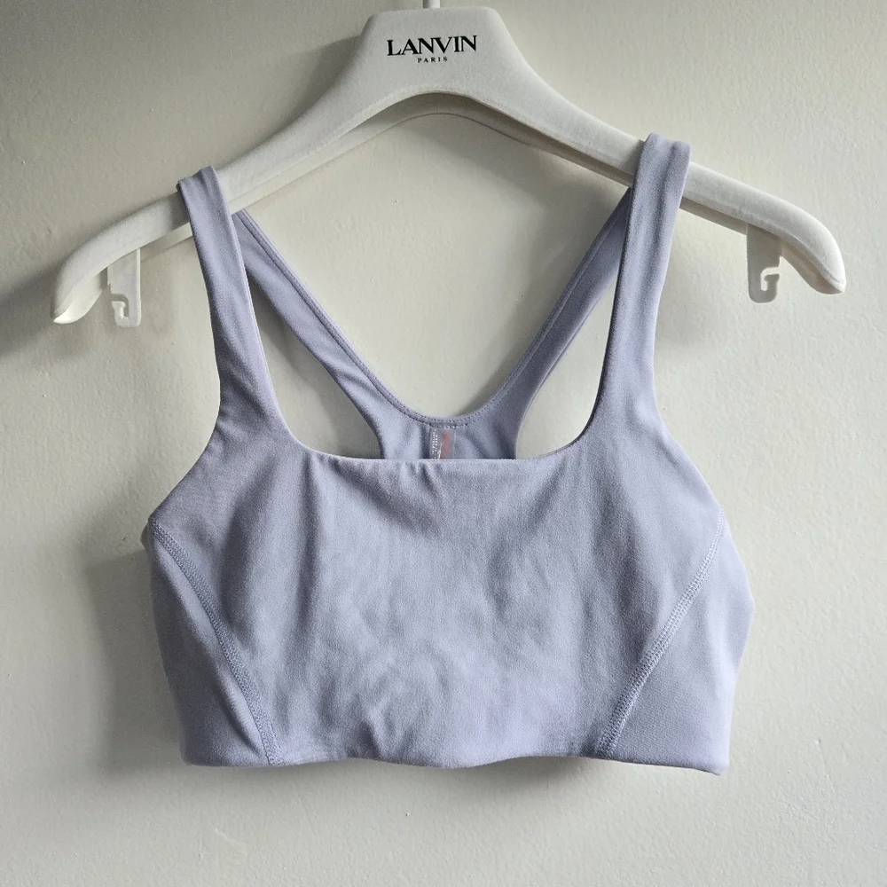 New Free People Never Better Square Neck Platinum Lilac Purple Sports Bra XS NWT